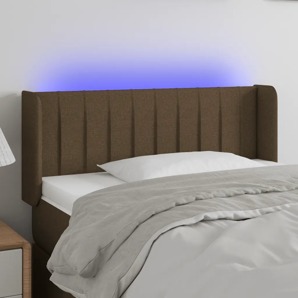 Testiera | Testata a LED Marrone Scuro 83x16x78/88 cm in Tessuto