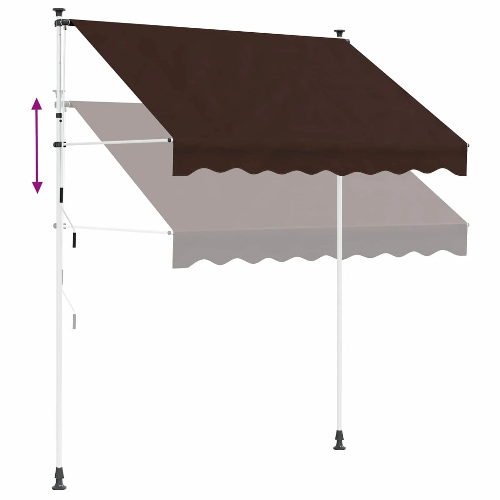 Tenda da Sole | Tenda retrattile manuale Marrone 250 cm