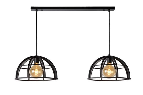 Lampada a sospensione Lucide Dikra 2xE27 nera 150cm