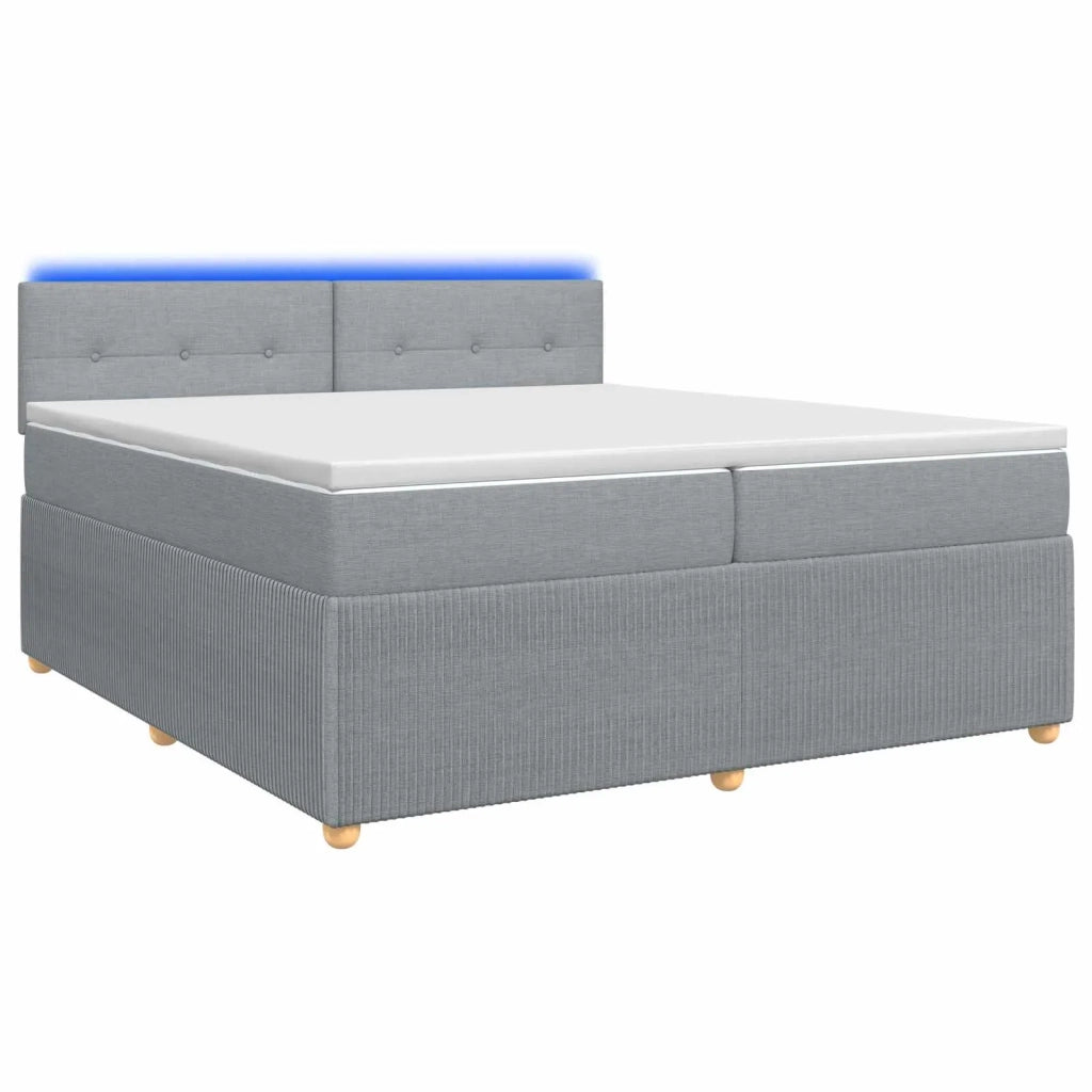 Letto box spring con materasso Grigio Chiaro 200 x 200 cm 3453009