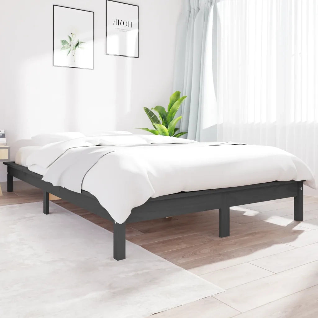 Giroletto Grigio 140x190 cm in Legno Massello di Pino 820588