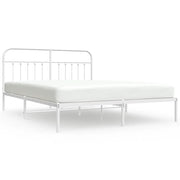 Letto matrimoniale | Letto per adulti | Giroletto con Testiera Metallo Bianco 183x213 cm