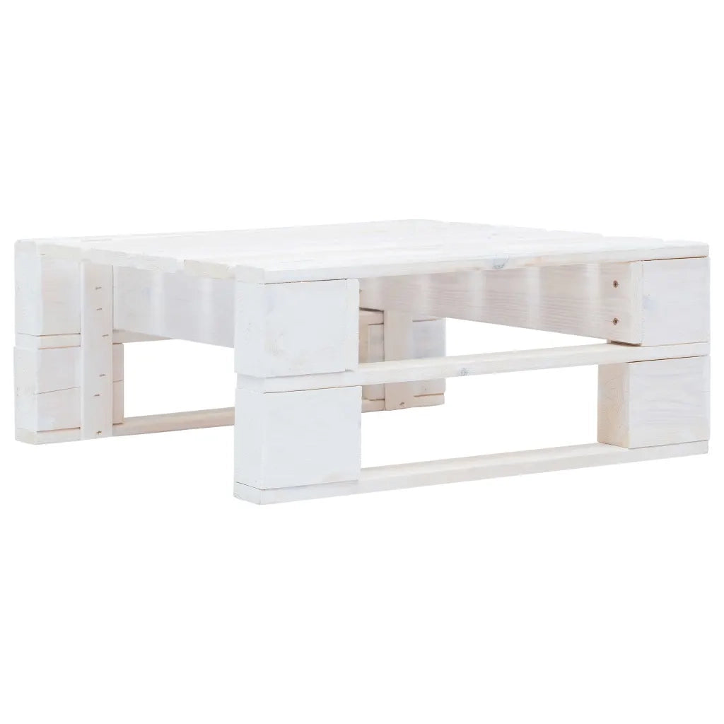 Ottomana da Giardino Pallet in Legno di Pino Impregnato Bianco 3066428