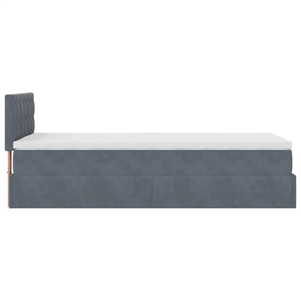 Struttura Letto Pouf con Materasso 100x200 cm Velluto 3311898
