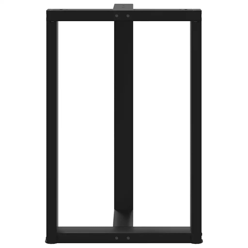 Gambe per tavolo da bar a forma di T 2 pz nere 60x35x(90-91) cm in acciaio 4013080