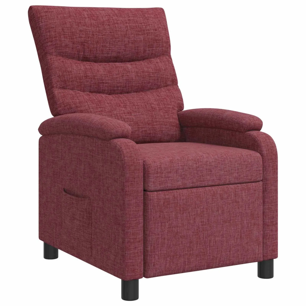 Divano Sedia-Poltrona reclinabile Rosso Vino Tessuto 295366