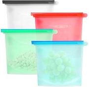 Zak di silicone per congelatore hermético 1 l - Resistenete al calore - Chiusura ermetica - Lavastoviglie - Dimensioni 23 x 17,5 cm - Borse per conservazione
