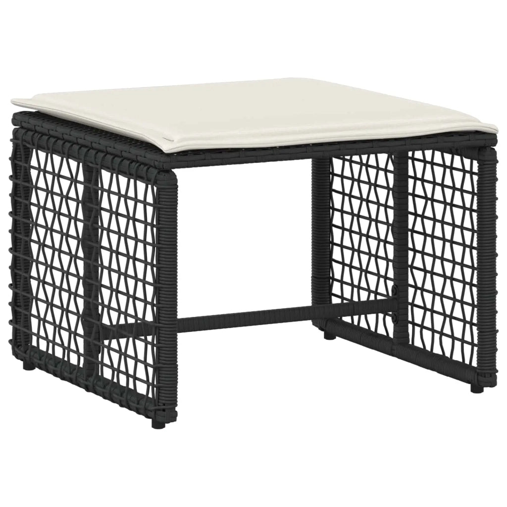 Set di Mobili da Esterno con cuscino 5 pcs Nero e Bianco 42025170