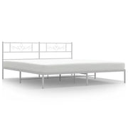 Letto matrimoniale | Letto per adulti | Giroletto con Testiera Metallo Bianco 193x203 cm