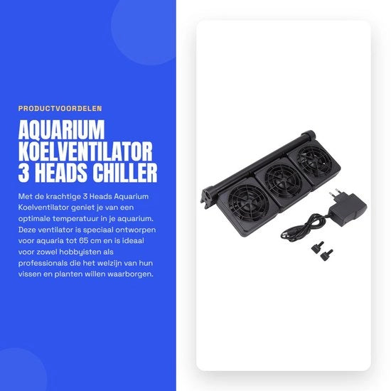 Ventilatore di raffreddamento per acquario a 3 teste - Regolabile clip per ventilatore - Risparmio energetico potente - Adatto per acquari fino a 65...