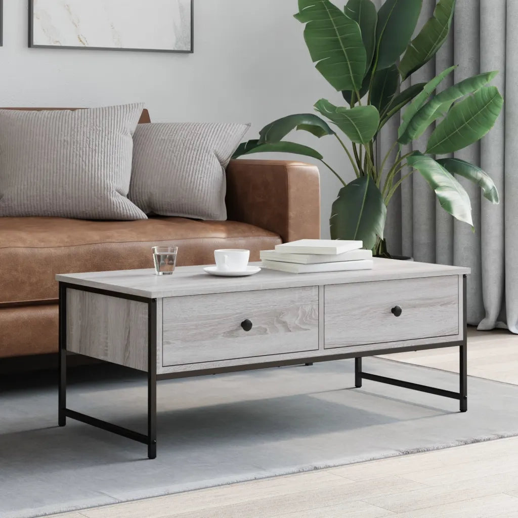 Tavolino Salotto Grigio Sonoma 101x49x39,5 cm Legno Multistrato 837740