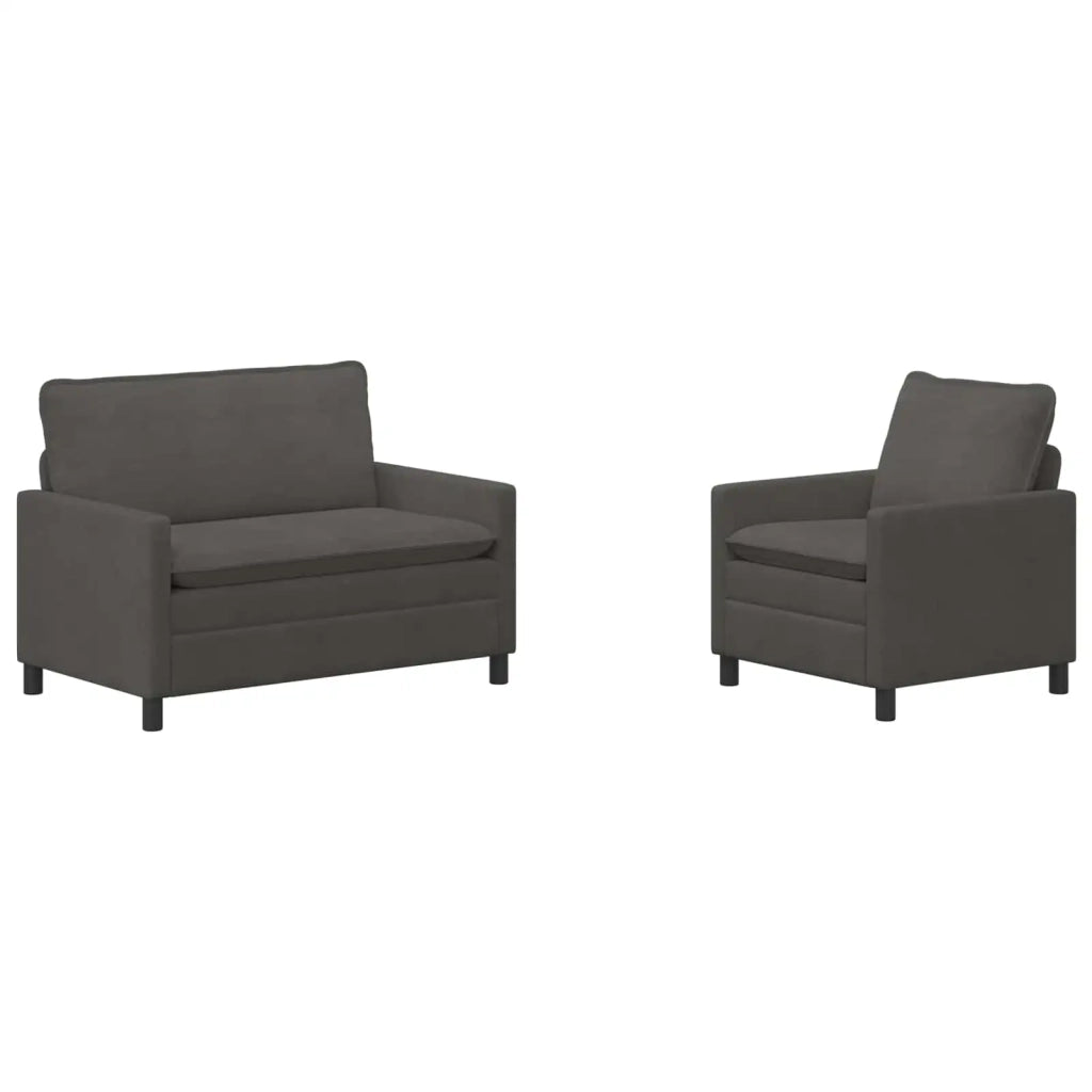 Set di divani 2 pcs Grigio Scuro Tessuto 3417042
