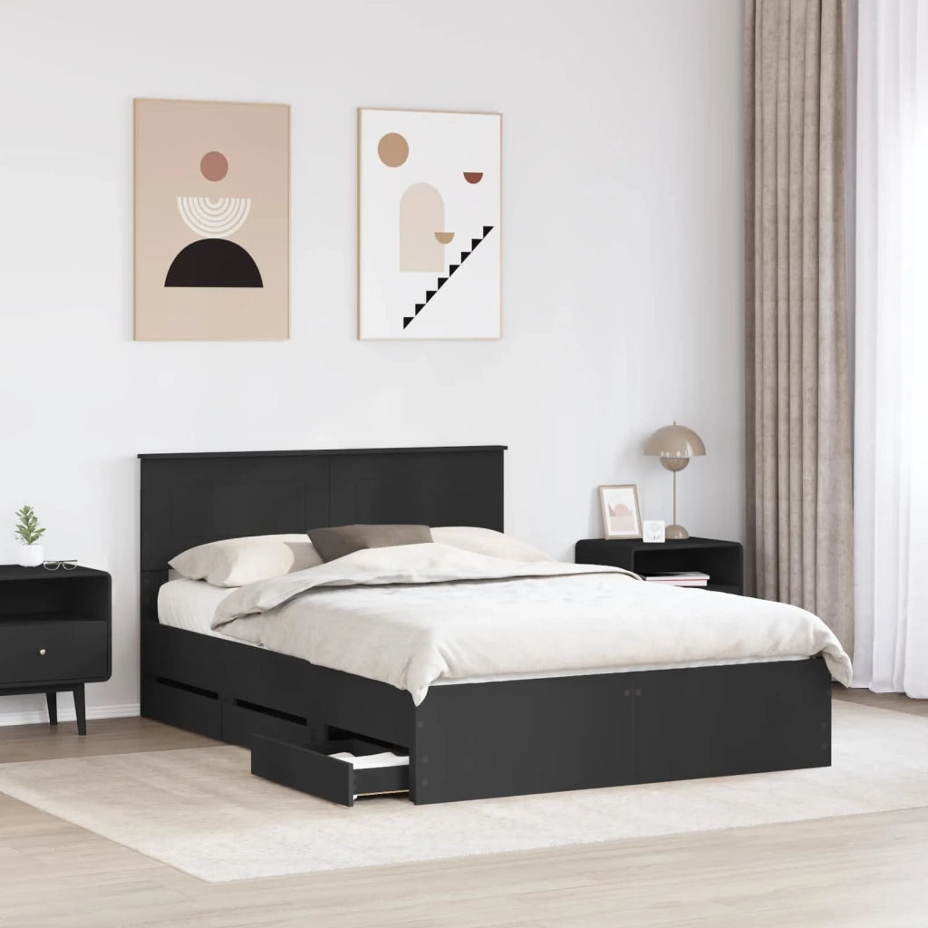 Struttura del letto Nero 160 x 200 cm Legno Ingegnerizzato 3407964
