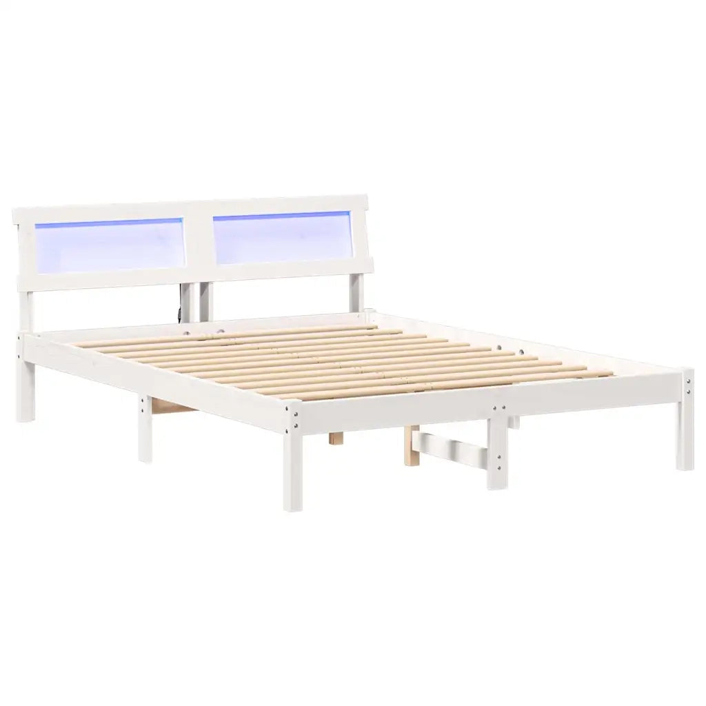 Letto matrimoniale | Letto per adulti | Struttura del letto Bianco 120 x 200 cm Pino massello