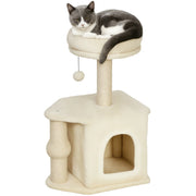Torre per Gatti con Letto e Poste di Yute ¨C Minimal ¨C Beige 66 cm