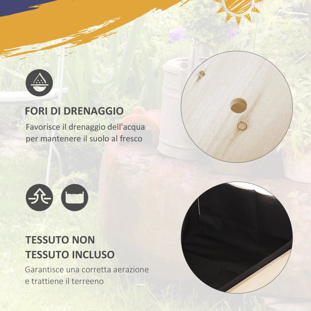 Fioriera da Esterno a 8 Sezioni 123x54x87 cm con Ripiano Laterale e Mensola in Legno di Abete Legno