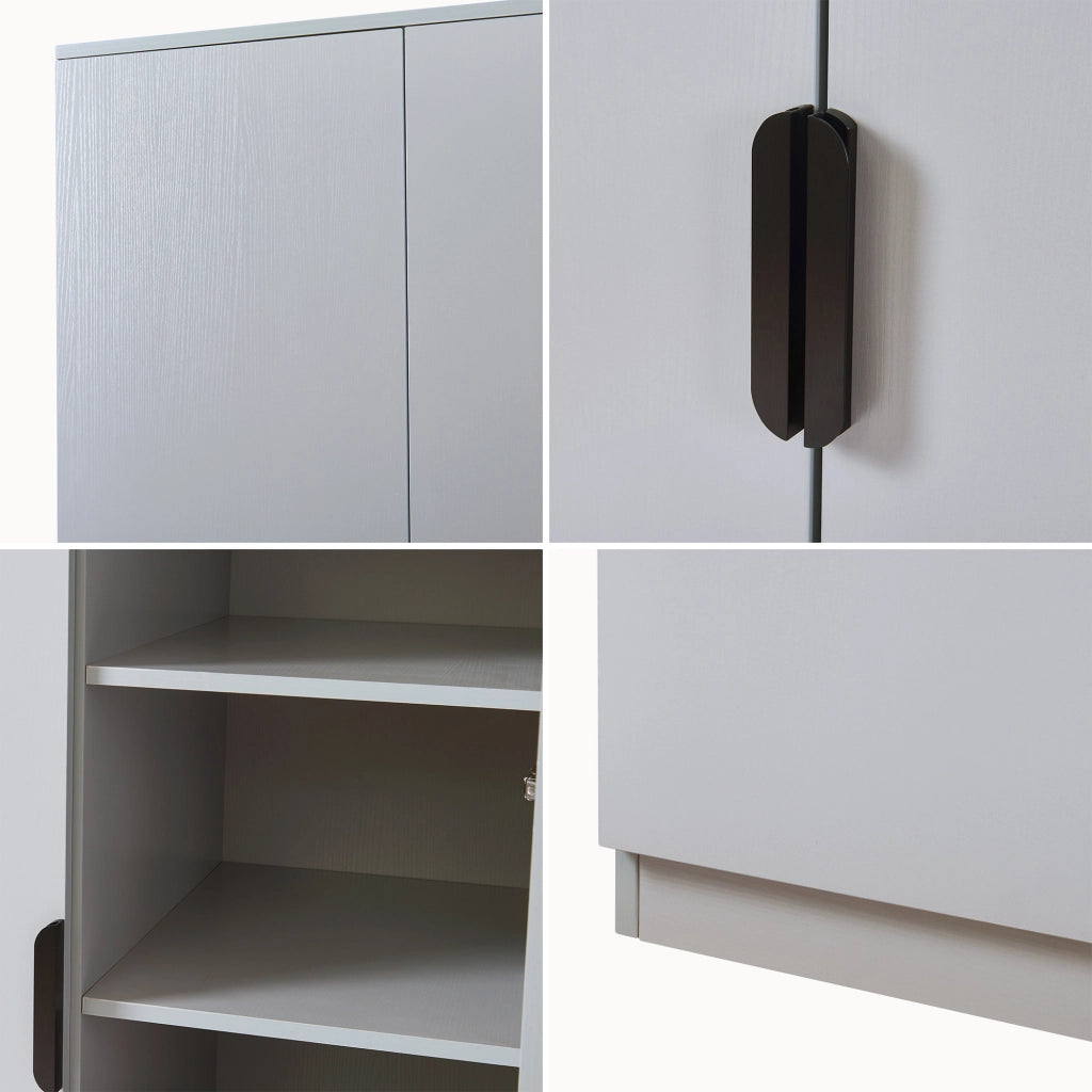 Armadio Guardaroba Eiselfing con Scomparti e Cassetti 176 x 80 x 52 cm Grigio [en.casa]