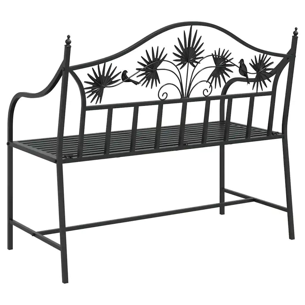 Panchina da giardino Nero 104 x 52,5 x 89 cm Acciaio 42008115