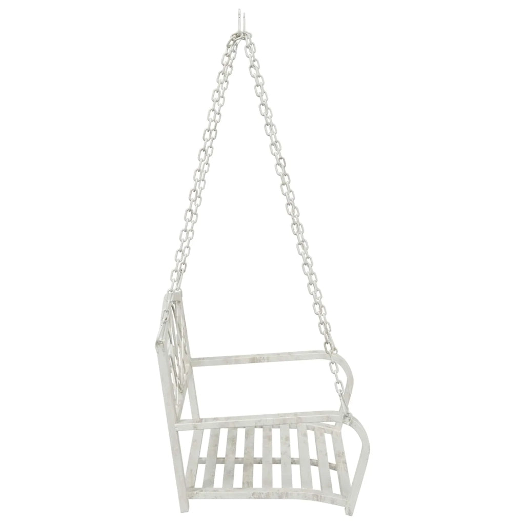 Panchina a Dondolo Acciaio 71,5 x 59 x 55 cm Bianco Antico 42038693