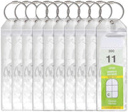 10 pezzi di supporto per etichette di bagaglio con chiusura a cerniera e anello in acciaio - supporto per etichette di bagaglio anti-perdita in PVC impermeabile - supporto per etichette di bagaglio trasparenti (20 x 6,4 cm)