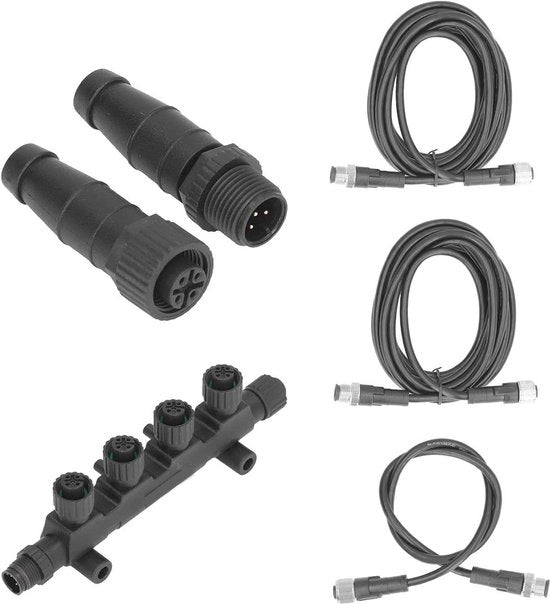 Kit di cavo NMEA 2000 per imbarcazioni - Set di cavo NMEA 2000 per imbarcazioni - Combinazione di interruzioni di connettore - ABS in acciaio inossidabile - Universale.