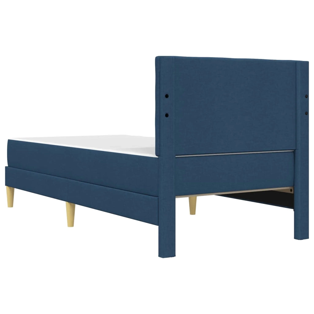 Letto singolo | Letto per adulti | Struttura letto con materasso Blu 90 x 190 cm Tessuto
