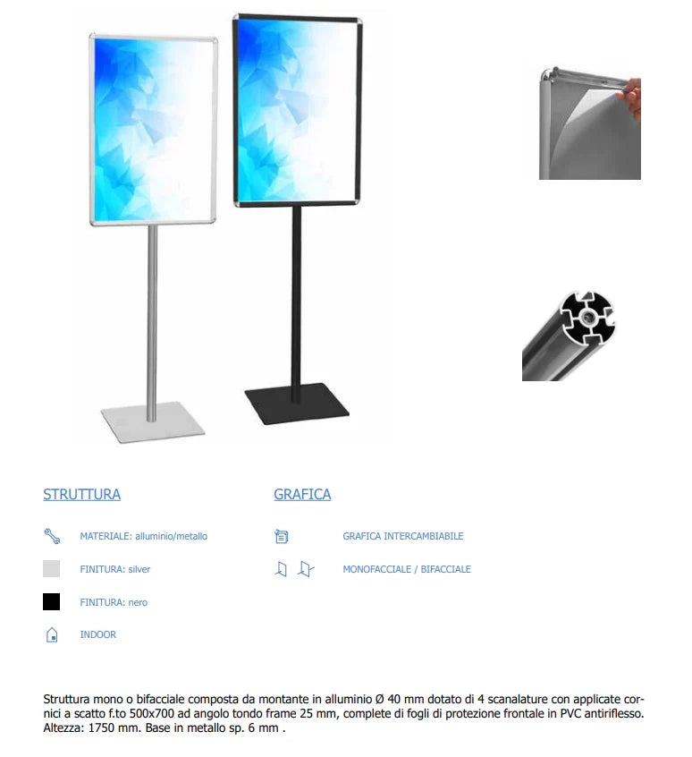 Porta Comunicazioni con Cornice A3 NERA - Bifacciale NERA