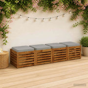 Cuscini per Sedia in 4 Pezzi VUGHT 4 pcs 100% Poliestere Grigio 946257