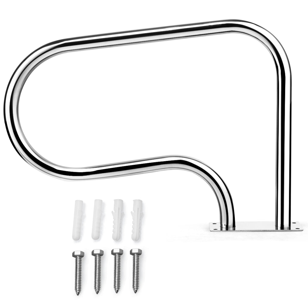 Corrimano per piscina in acciaio inox con piastra di base, Corrimano ideale per spa stadio Argento