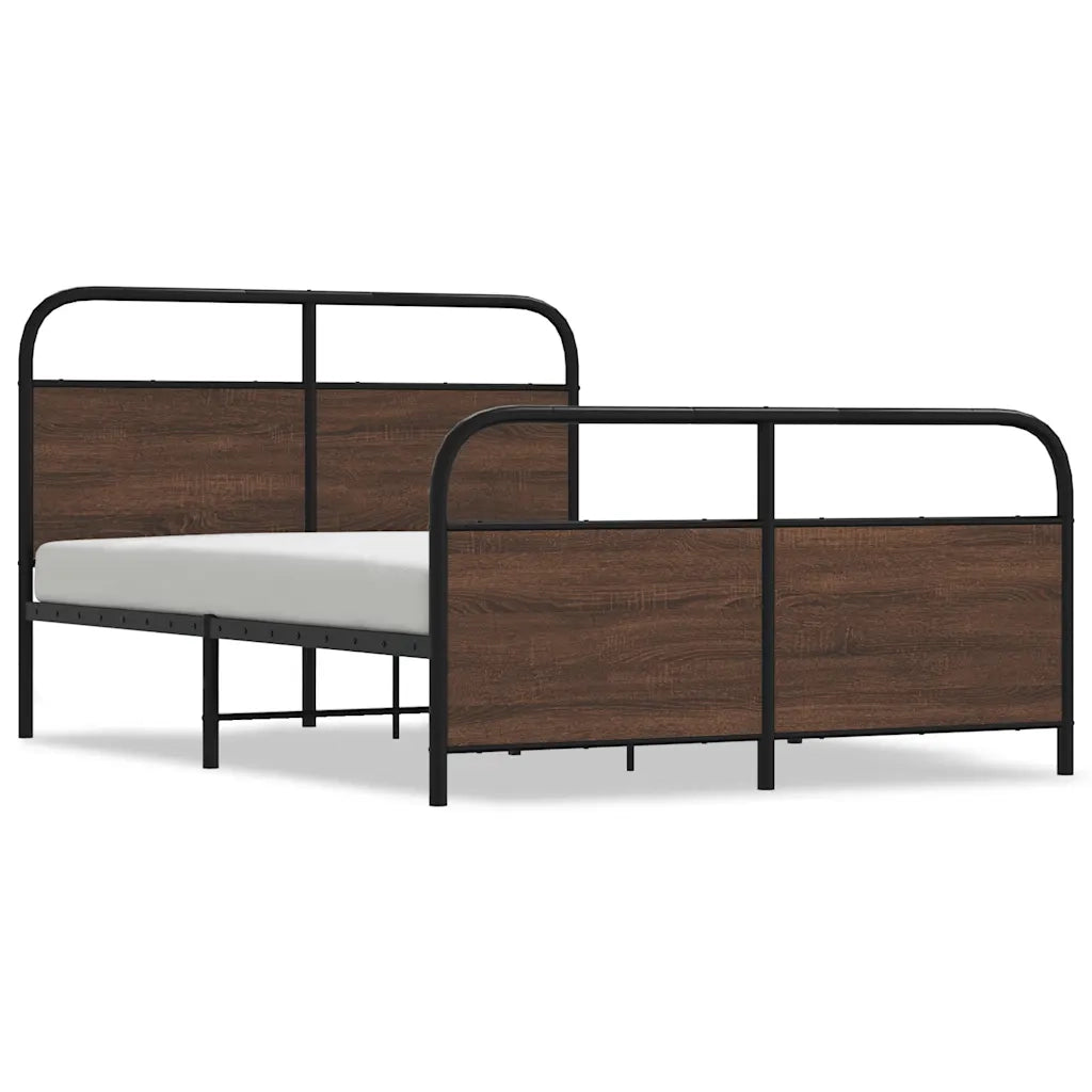 Giroletto senza Materasso-Struttura Letto in Metallo Rovere Marrone 140x200 cm 923056