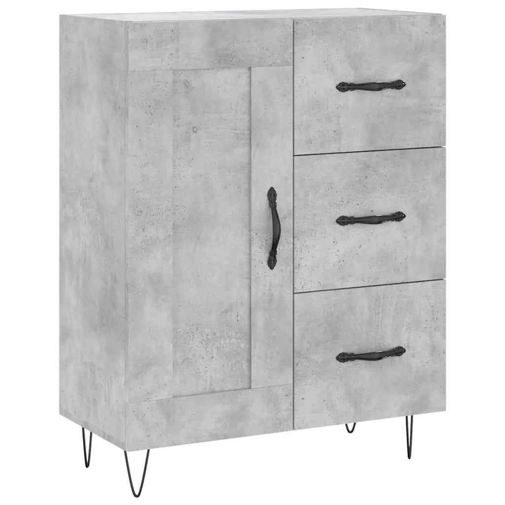 Credenza | Madia | Buffet da pranzo | Armadio da pranzo Grigio Cemento 69,5x34x180 cm in Legno Multistrato