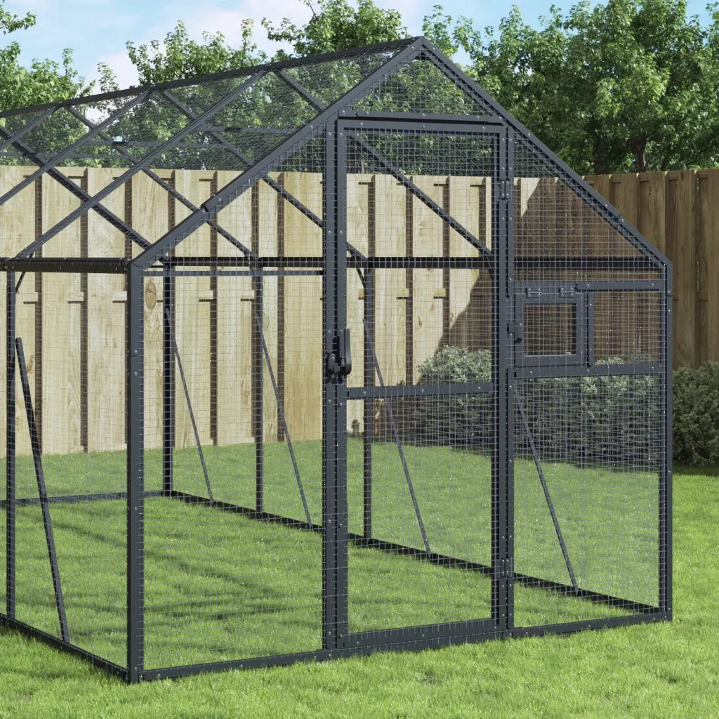 Voliera Antracite 1,79x6x1,85 m in Alluminio 3155804