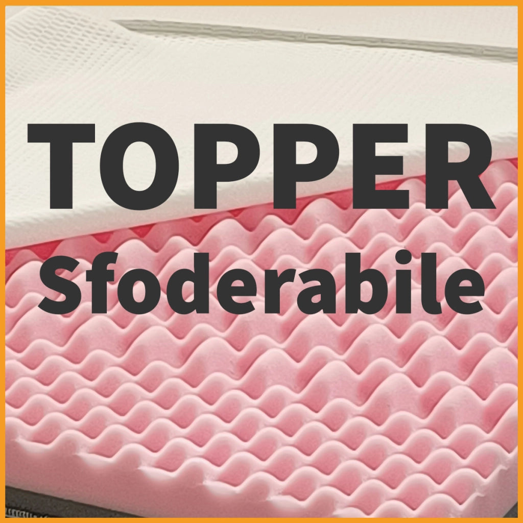 Topper MEMORY + Topper RIGIDO ORTOPEDICO ALTO 8 cm | TOPPER MEMORY e RIGIDO Piazza e mezzo 130X195 Cm | Materasso con tessuto SFODERABILE | Topper doppia rigiditï¿½ - MOD. OPTIMA H8