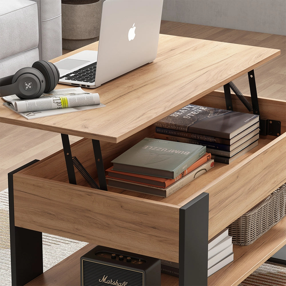 Vicco Tavolino Rovere/antracite 92 x 51 cm con funzione di sollevamento