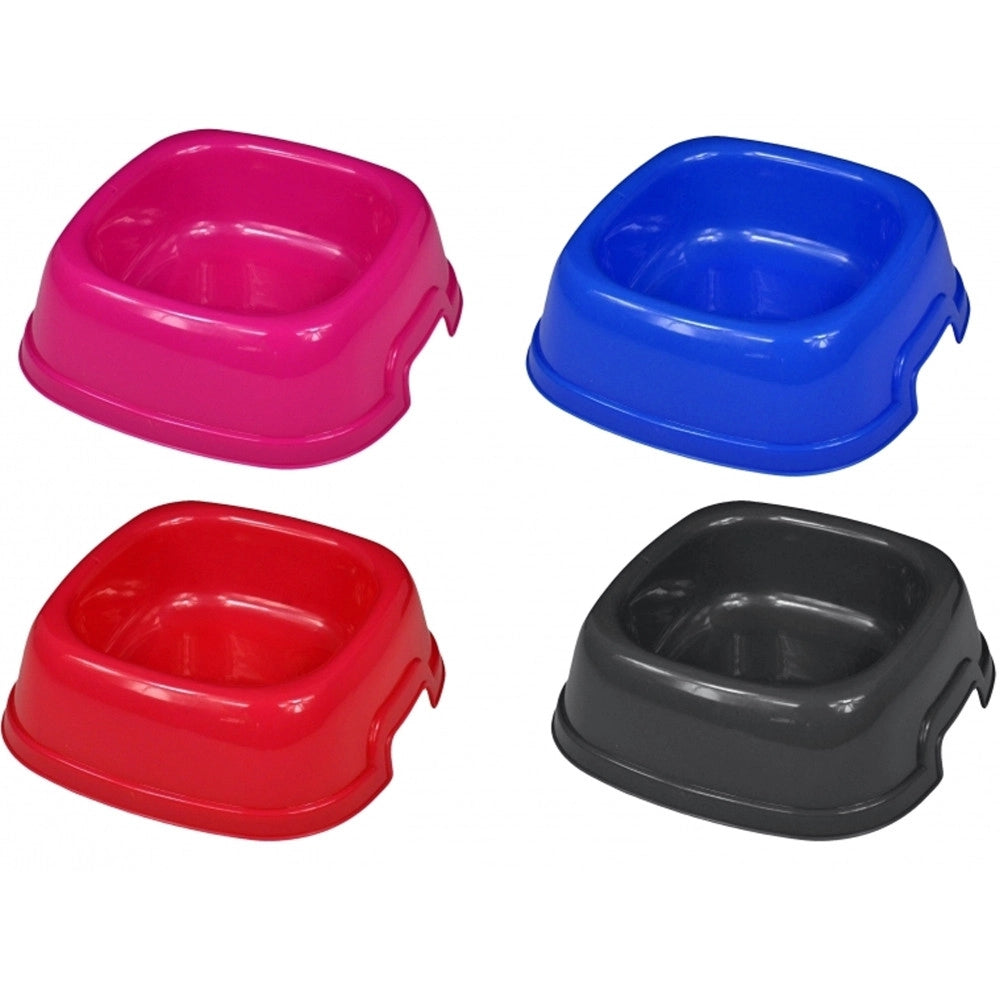 Trade Shop - Ciotola Vaschetta Plastica Quadrata 22x22x7,5cm 0,73lt Cane Animali Cibo Acqua -
