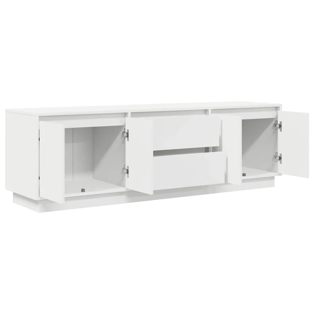 Mobile porta TV dal design moderno con pratico spazio di archiviazione e luci a LED 160,5 x 41 x 50 cm legno bianco 02_0055830