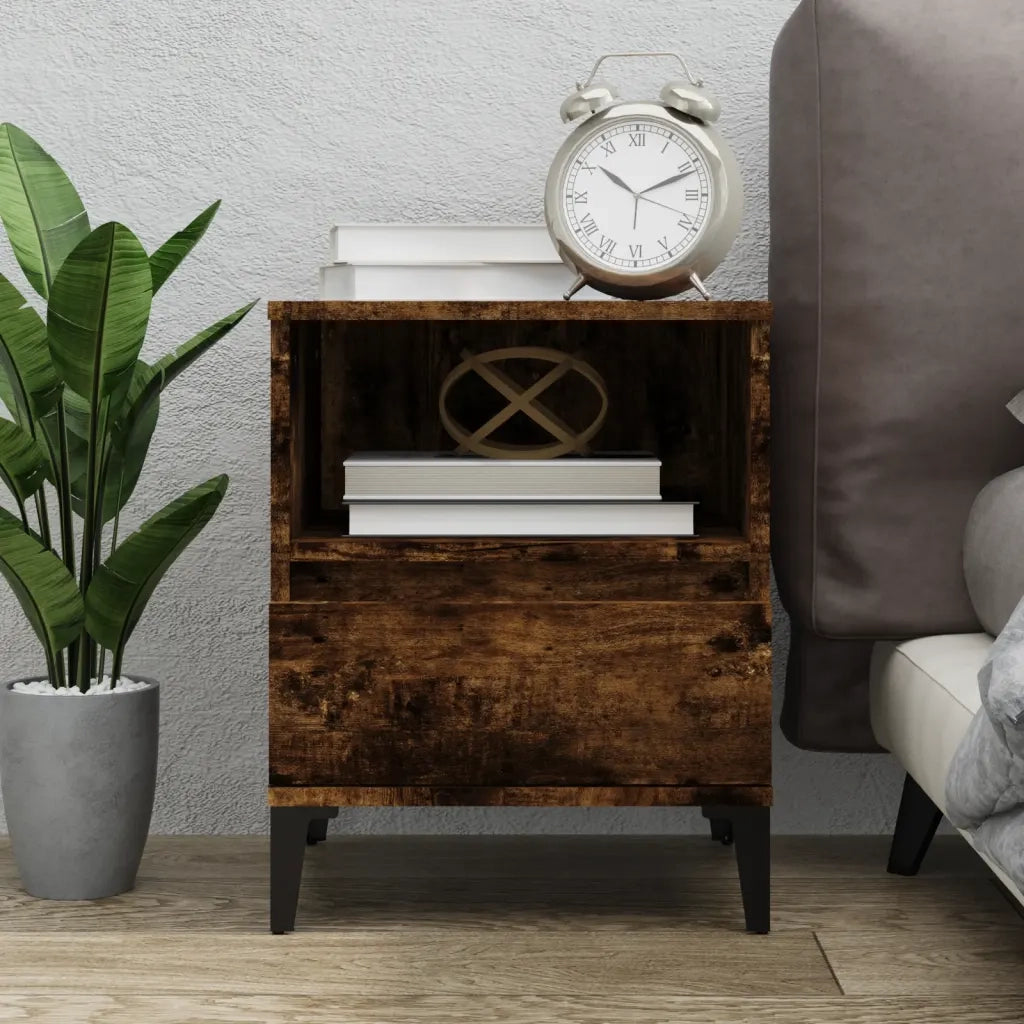 Comodino Rovere Fumo 40x35x50 cm 821820