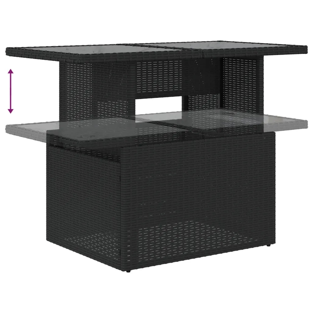 Set Divano da Giardino 6 pz con Cuscini Nero in Polyrattan 3274805