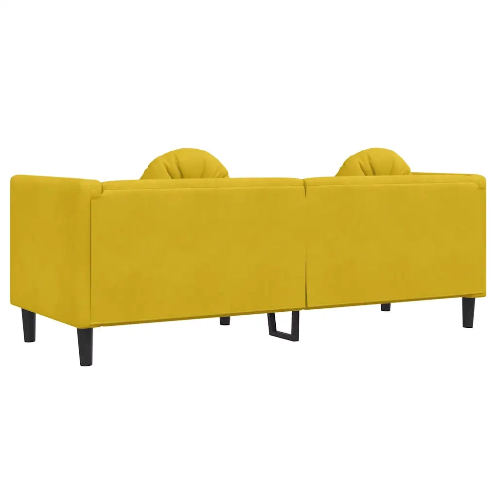 Divano | Divano da soggiorno | Sofa a 3 Posti con Cuscini Giallo in Velluto