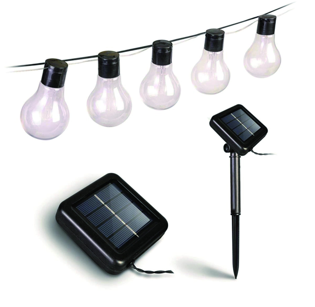 Suprema CATENA LUMINOSA SOLARE, 10 led, 3W, mt. 5x10 luci, luce calda
