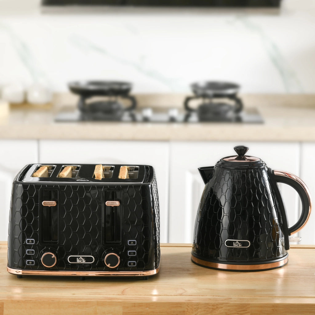 Set Cucina 2 in 1 ¨C Minimal ¨C Nero, Plastica, Toaster e Bollitore