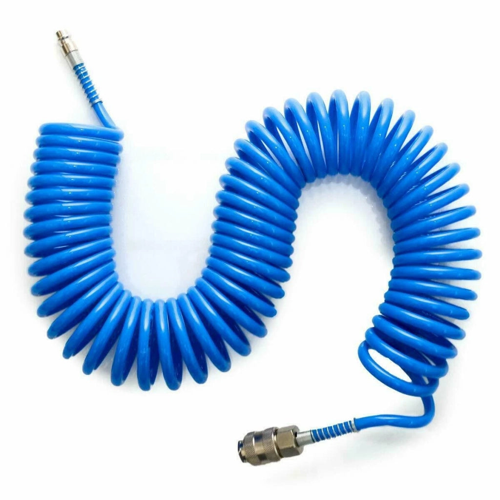 Tubo Aria Compressa Spirale 20 Metri Ø12x8 mm Flessibile Attacco raccordi 1/4''