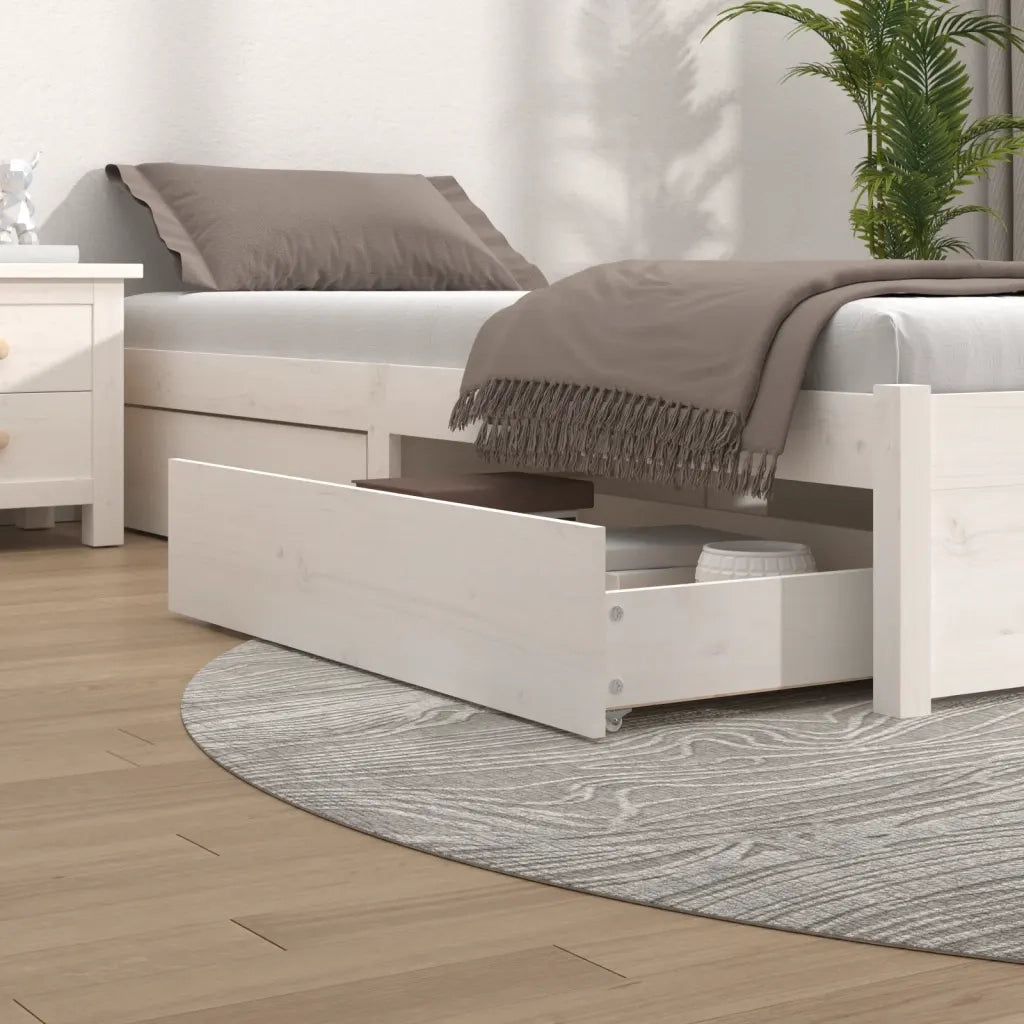Cassettoni da Letto 4 pz in Legno Massello di Pino Bianco CFW7808897
