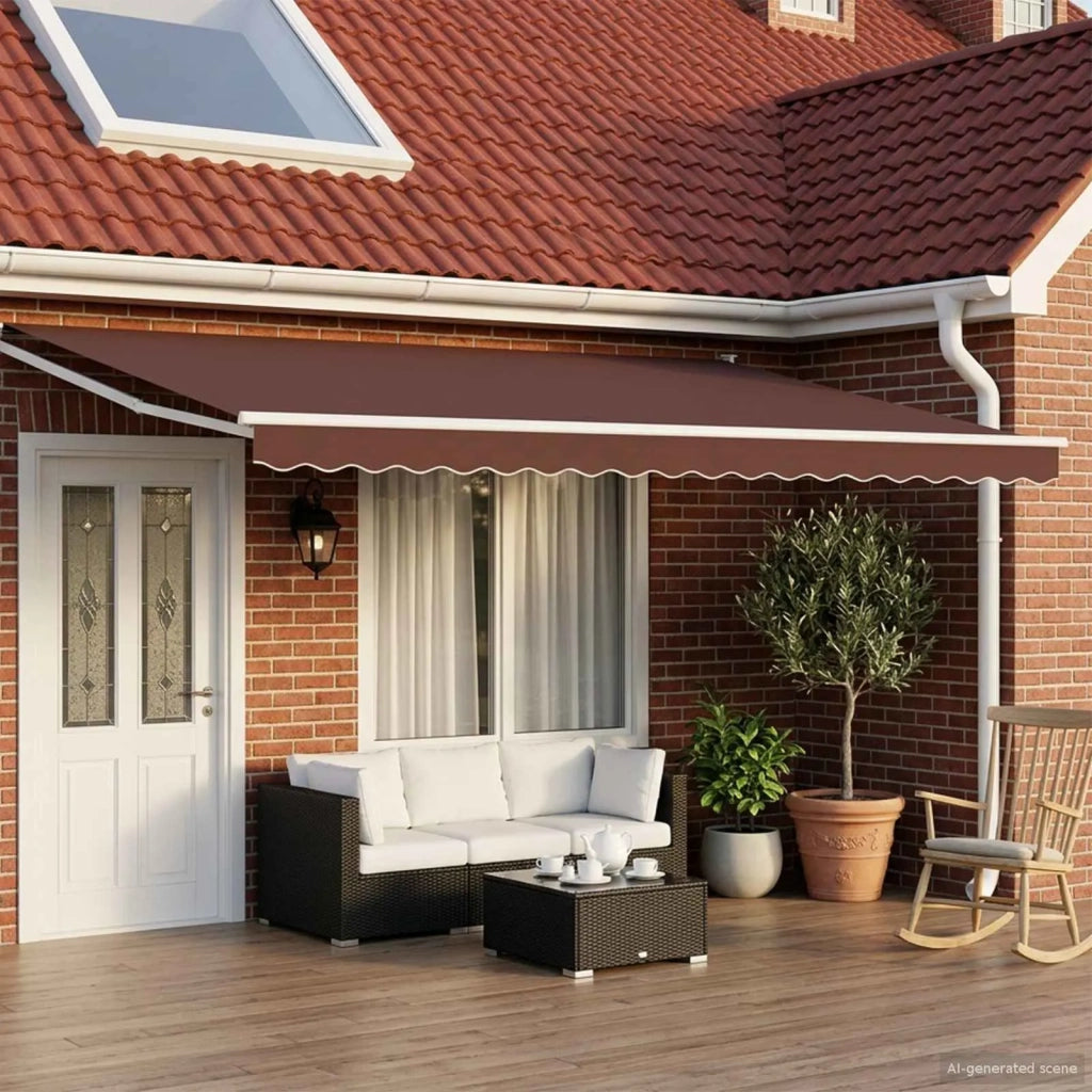 Tenda retrattile manuale Marrone 4 x 2 m 3418929