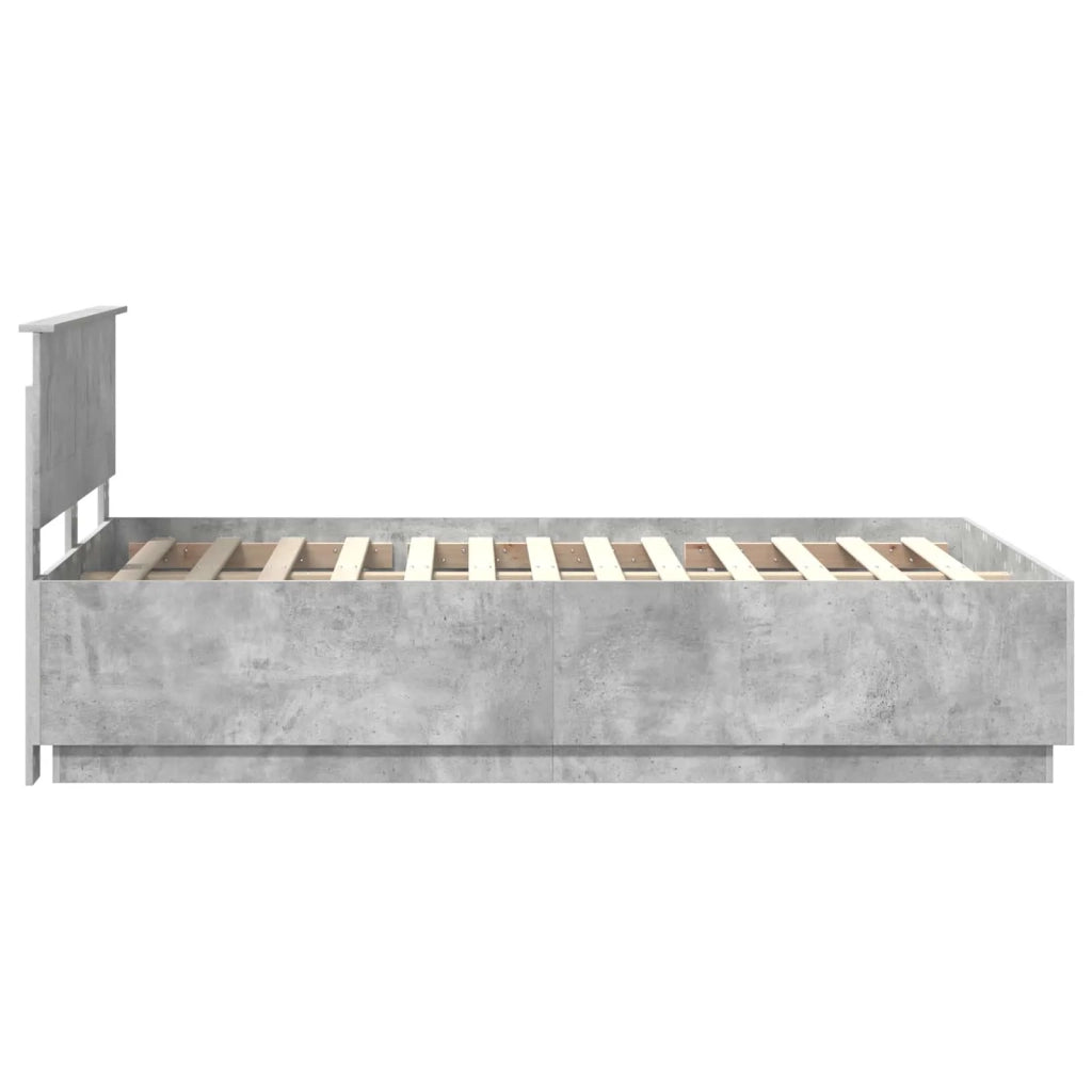 Struttura del letto con testiera Grigio Cemento 120 x 190 cm 3408183