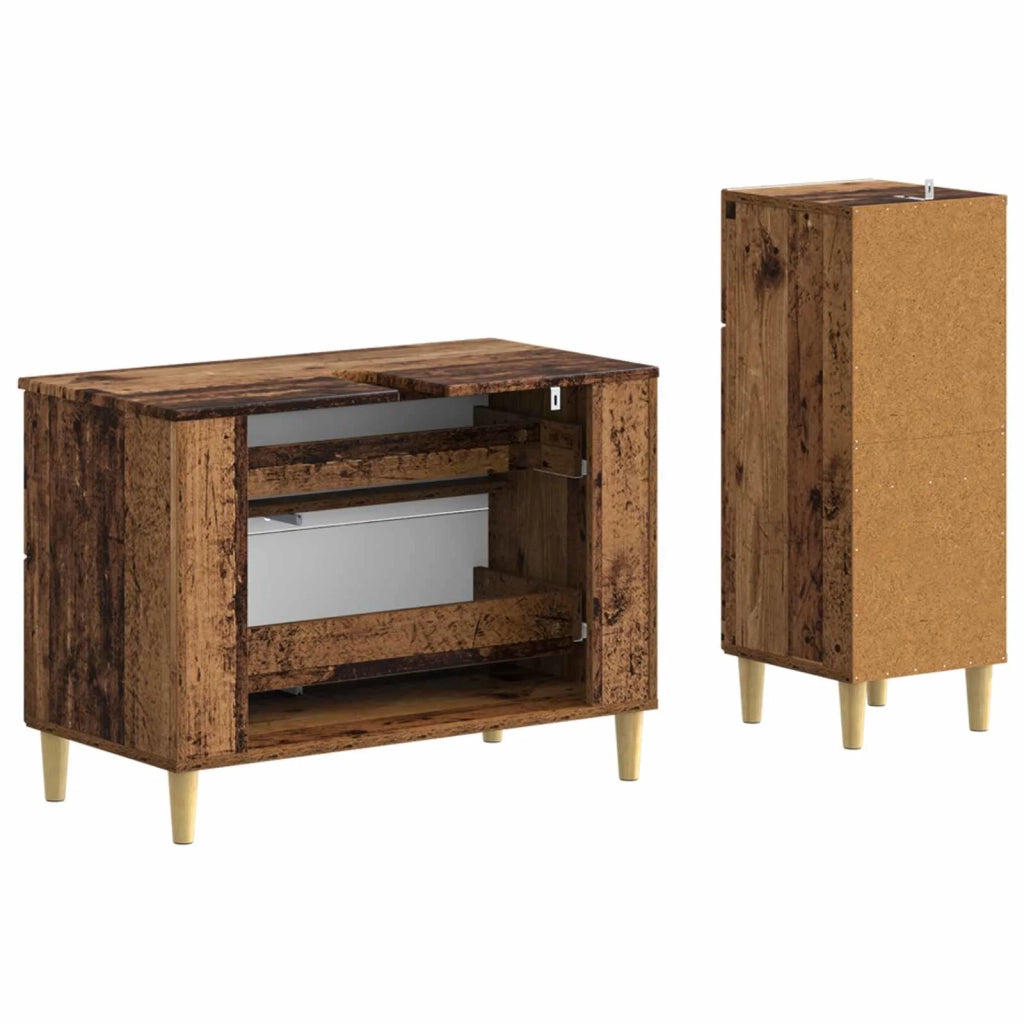 Set di Armadi da Bagno da 2 Pezzi ARNHEM Legno antico 3417691