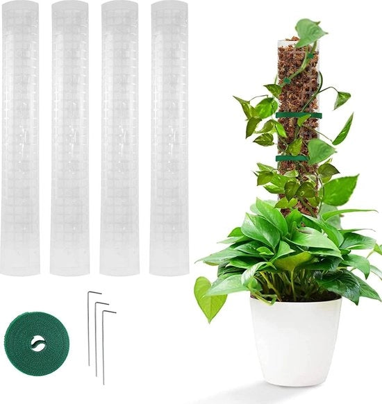 Sostegno per piante in plastica a forma di foglia per Monstera - Set di 4 sostegni a forma di foglia semicircolare da 61 cm