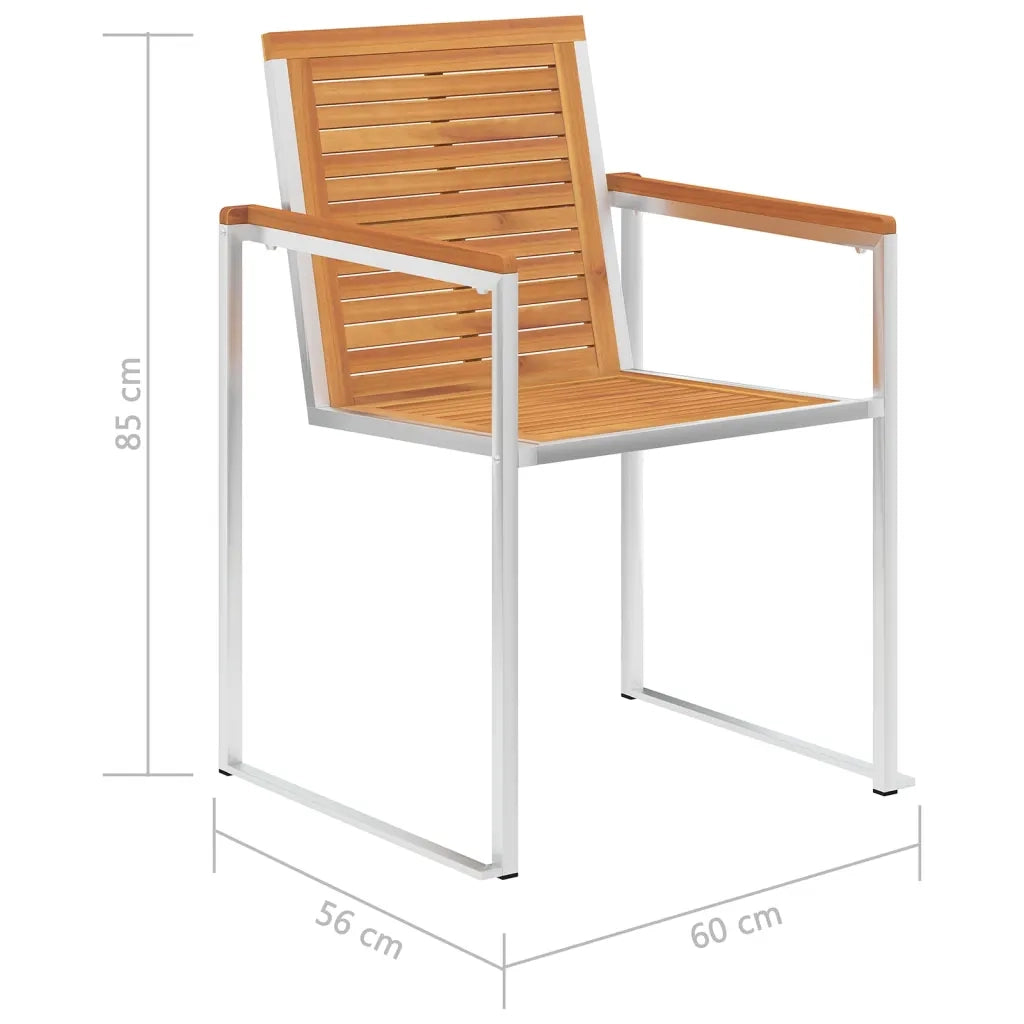 Sedie da Giardino con Cuscini 8 pz in Legno Massello di Acacia 3078539