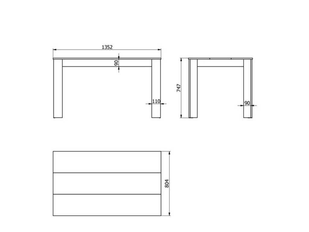 Simala, Tavolo Fisso 6 Posti, 135x80.5x74.5h cm Marrone Noce