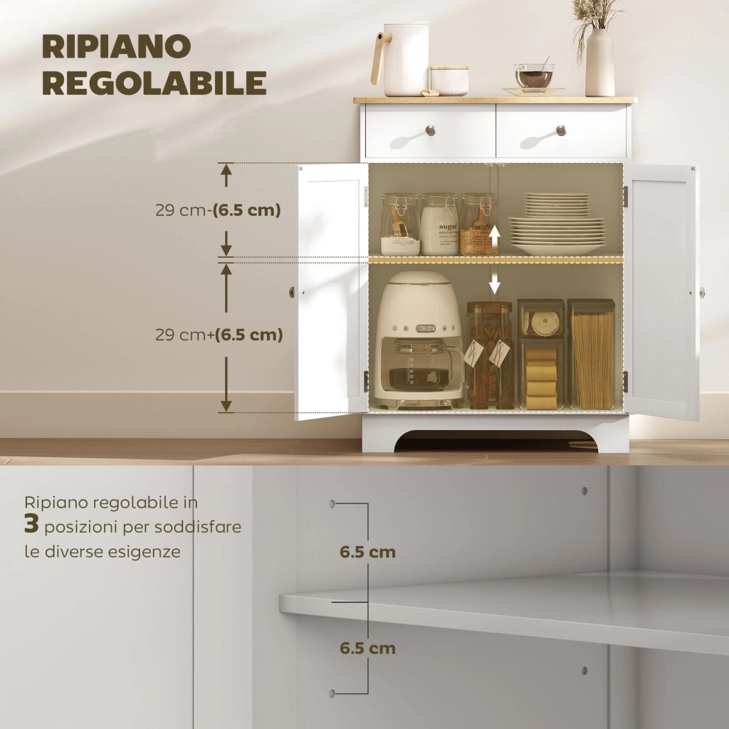 Credenza Bassa ¨C zephmum ¨C Bianco e Legno